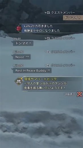 [Monster Hunter Wilds] I failed the quest, but they want to treat me to a meal. A consolation par...