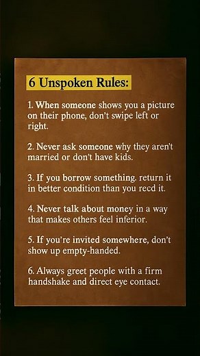 6 Unspoken Rules Everyone Should Know | Social Etiquette & Life Lessons You Must Learn