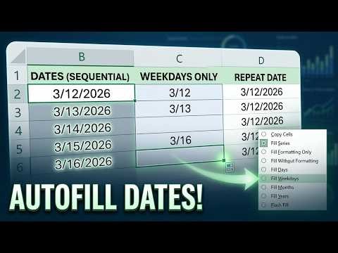Excel Date Autofill: Fill Days, Weeks & More Automatically
