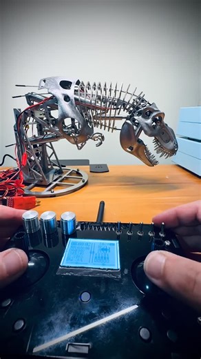 binbin on Instagram: "Try using a different remote control to operate the mechanical T-Rex."