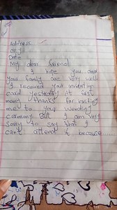 Write a letter to your friend declining the invitation to his/h... | Filo