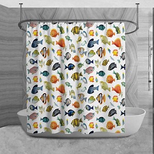 Tropical Fish Shower Curtain, Nautical Bathroom Decor, Ocean Bath Decor, Underwater Theme Bathroom Curtain, Coastal Home Decor - Etsy