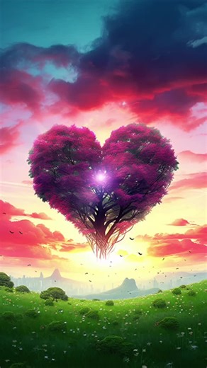 Romantic Heart-Shaped Nature Scenes for Love