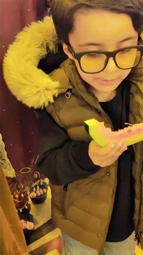 cutee piee eating water melon