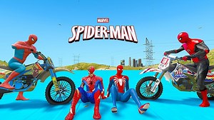 El Hombre Araña Spider-man jugando juego de motos-Videos de Juegos de Superhéroes en Español-carreras de motos para niños | Yougamer-gta