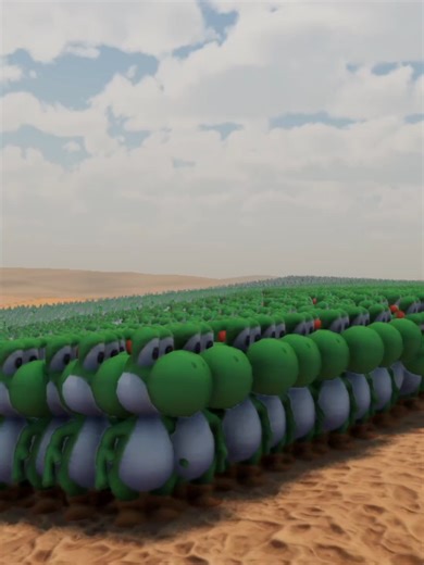 ヨッシー1万と中世の軍1万が戦ったらどうなるのか...#ゲーム #おすすめ #シミュレーションゲーム #マリオ #シミュレーション #ヨッシー