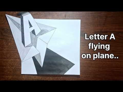 Flying Letter A on a plane🛩🛩 | How to make 3D Flying Letter A #3dart #visualart