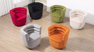 Swivel Barrel Chair - Swivel Accent Barrel Chairs with Storage, Cozy Velvet Chair for Living Room, Bedroom, Waiting Room, Office, Beige