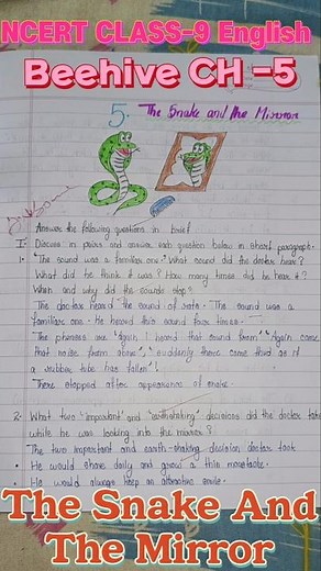 NCERT CLASS-9 English (beehive) CH -5 The Snake And The Mirror QnA #ncert #class9 #english #shorts