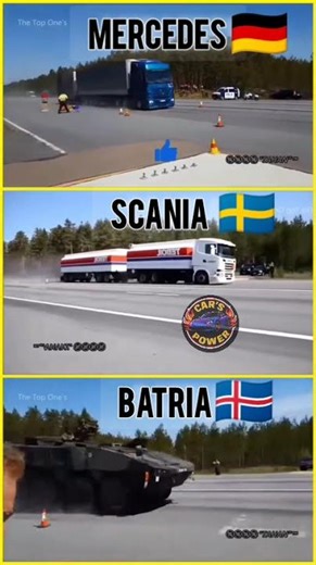 brake test#:mercedes vs scania truck vs batria tank