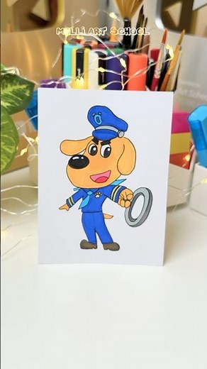 How to Easy Drawing Sheriff Labrador #shorts