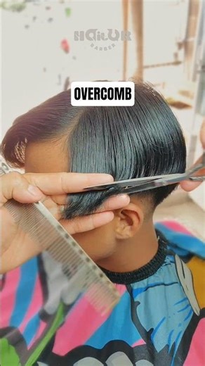 simple overcomb using scissors #overcomb #combover #barbershop #barber #haircut #shaving #shaves