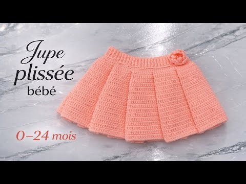 🧶Chic Crochet Pleated Baby Skirt for Beginners 0-24 Months #crochetbabypleatedskirt