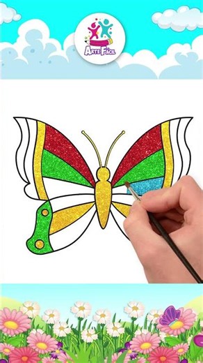 Vamos Desenhar Uma Borboleta 🦋 #shorts #aprenderadesenhar #artefácil