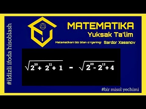 Ildizli ifodani qiymatini hisoblash. Arifmetik kvadrat ildiz | Bir misol yechimi | Sardor Xasanov