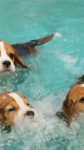 “Beagle Puppies Splashing in the Pool… TOO CUTE 😭💦✨” #petshorts #cute #cutepets #pets #puppy #dog