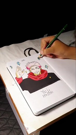 cara gambar anime mudah dan mewarnai gambar anime keren. yuji itadori. jujutsu kaisen #artprogress