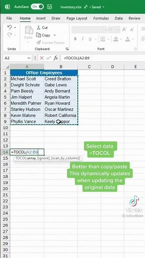 How to use Tocol & Torow Formula in Excel : Excel New Function