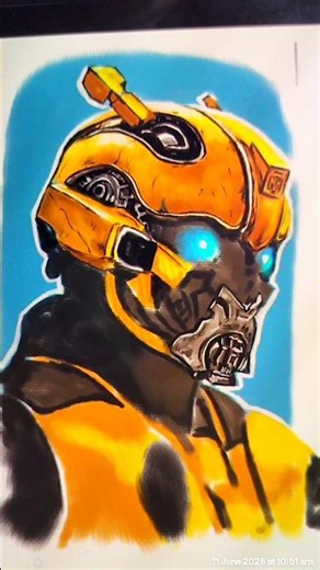 Realistic bumblebee transformer drawing progress 😊