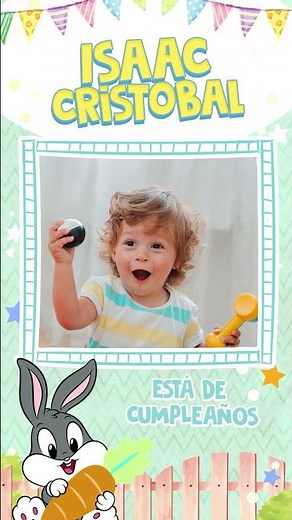 LOONEY TUNES Baby Video INVITACIÓN de Cumpleaños Personalizada