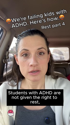 🤬We're failing kids with ADHD. Here's how.🤬 ADHD kids are working so much harder than their peers. Sometimes, they still struggle with their grades, and that works as a flare to call for accommodations. But sometimes, kids do well enough in school that no one believes they even need accommodations, despite the fact that they've completely sacrificed rest just to keep up. The result of this kind of endless pushing can be disasterous. We MUST allow kids with ADHD time to rest. In fact, we have t