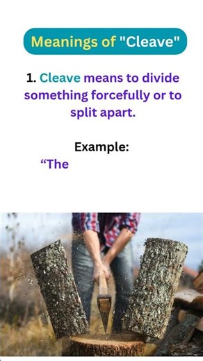 "Cleave" = Different meanings #learnenglish #cleave #englishvocabulary #easyenglish #englishteacher