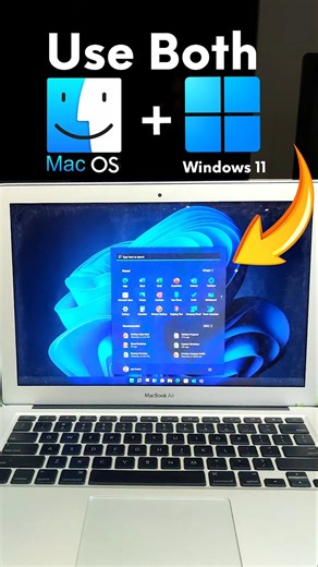 Run Windows 11 on ANY Mac Pro/Air/Mini 😱🔥 (M1/M2/Intel) #macos #windows11 #shorts