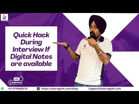 Quick Hack During Interview If Digital Notes are available