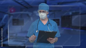Surgeon using Medical Screen