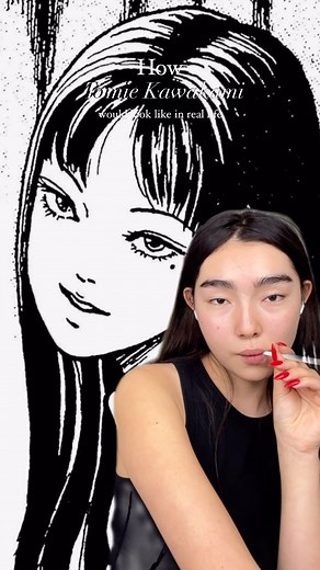 Ness on Instagram: "This melody gives me chills 🌑 Products used: @fentybeauty skin tint @maybelline concealer @rarebeauty brow gel and mascara @kaleidosmakeup contour @elfcosmetics eyeliner #makeup #makeuptutorial #makeupartist #makeupinspo #makeupideas #beauty #face #glow #fashion #editorialmakeup #art #skincare #tomie #tomiekawakami #animeart #anime"