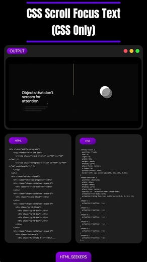 CSS Scroll Focus Text ✨📜 (CSS Only) #htmlcss #css3 #webdesign
