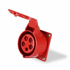 [Hot Item] IEC60309 IP44 16A 3p N E Flush Mount Straight Panel Socket