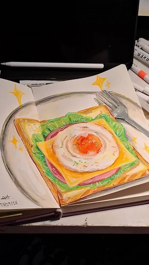 Food Illustration with Acrylic Markers for Beginners