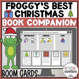 Froggy's Best Christmas Book Companion Activities Boom Cards Speech Therapy