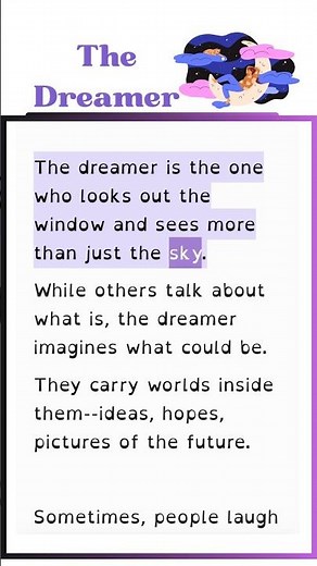 🌙 The Dreamer – Motivational English Reading with Text and Voice Over