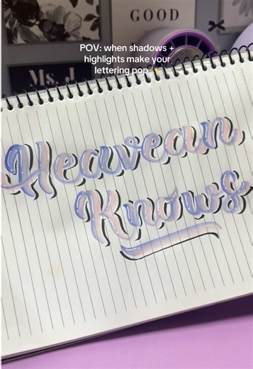 adding soft shadows with a hard tip pen ✨ because little details make every word beautiful. Ps: Heaven po talaga yon, namali langggg #calligraphy #calligraph #calligraphyforbeginners #lettering #markers #acrylic #shadowcalligraphy #creatorsearchinsights