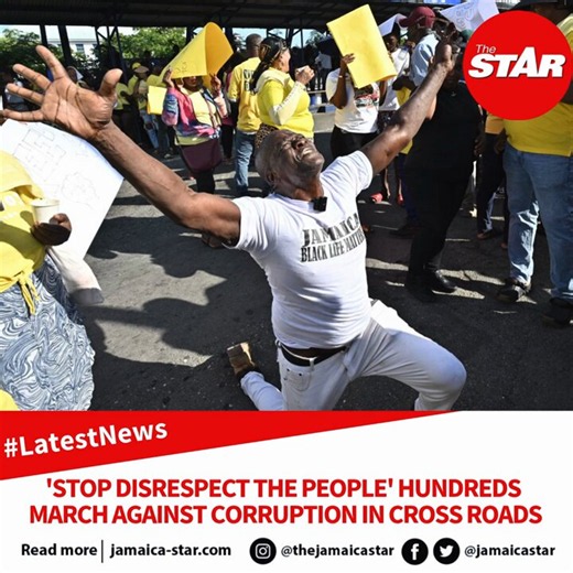 #LatestNews: Hundreds of Jamaicans flooded Cross Roads in Kingston on Tuesday morning, sending a strong message to the Government as they marched and rallied against what they described as growing corruption, and a crisis in moral leadership.READ MORE: https://t.co/IdykaZM9fW