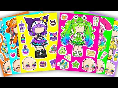 💜Paper DIY💜 Sanrio Cute Series X Gacha Sticker Book #Kuromi #Melody #gachalife #paperdiy #asmr