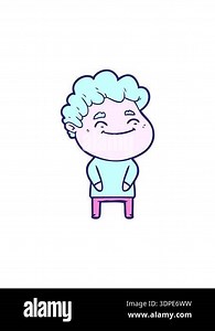 splitting effect animation of cartoon friendly man