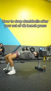 Here’s how to safely drop the dumbbells after you hit failure on a set of dumbbell bench press. Main thing to remember is to tuck your elbows in towards your body and guide the dumbbells down by straightening your elbows. | Tyler Path