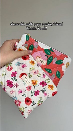 Cute zipper pouches DIY 🎀🪡🛍️ beginner friendly sewing project #quilted #sewingideas