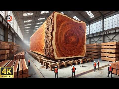 Monster-Sized Trees Processed by Gigantic Logging Machines | Incredible Real Footage