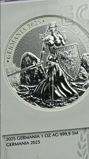 🔒Sealed & slabbed: 2025 Germania 1 oz Silver BU First Day of Production #coingrading #silver #coin