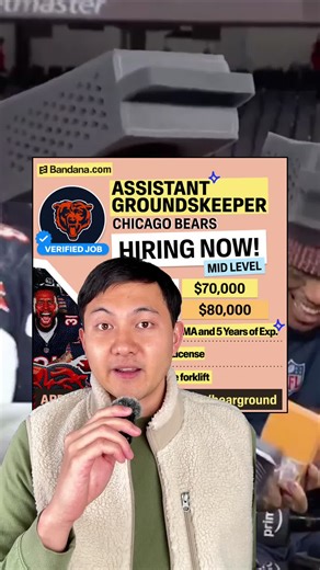 Hey Chicago, I just found you an NFL job because the Chicago Bears are looking for their next Assistant Groundskeeper 🧀🐻 #jobs #jobsearch #groundskeeper #nfl #chicagobears