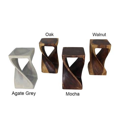 Hand Carved Wood Twist Accent Table 10 Inch Square X 18 Inch Height - Etsy