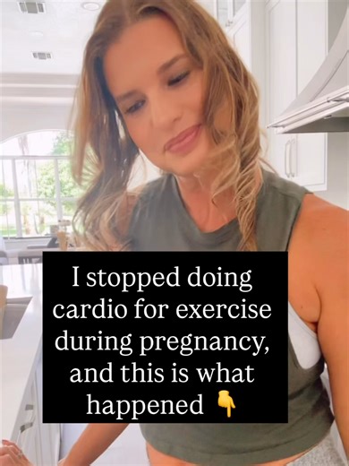 These are just a few of the things I hear from my clients who stopped doing cardio during pregnancy and started doing weight training. COMMENT the word FIT MOM & I’ll send you the workouts that help most with weight gain, toning, and labor prep! Now, cardio is great, and I don’t recommend stopping it. I did some cardio while pregnant myself, but I focused more on weight training. 3 days of weight training and 2 short 20 minute cardio sessions per week. But weight training is the absolute best ki