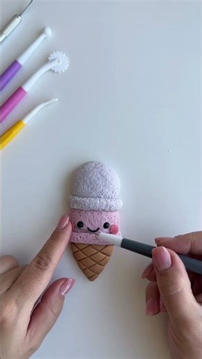 The Cutest Fondant Ice Cream Ever! #fondanttutorial #clay