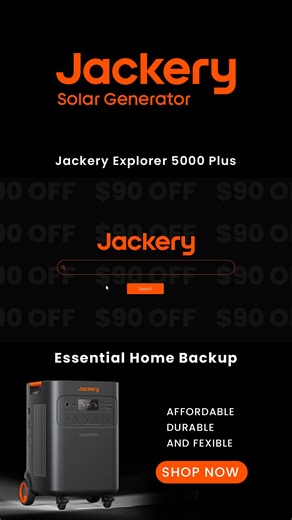 26% Off Jackery Solar Generator 5000 Plus Solar Saga 340 X | 5040Wh, 7200W, 120V/240V Most Powerful Essential Home Backup | Reliable home backup power lasting up to 7 days. 🔋 Expands up to 60 kWh in capacity 🔋 Dual Voltage: 120V/240V supports all your devices. 🔋 7200W to 14400W in output 🔋 3.5 hour Emergency Super Charge 🔋 Installation-ready: Power your whole home seamlessly with Jackery Smart Transfer Switch. 🔋 10 Years Lifespan Don’t miss it!👉 https://ca.jackery.com/products/jackery-exp