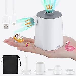 Mini Electric Air Pump for Inflatables, Newly Upgraded 2 in 1 Inflation Deflation Pump, Portable Rechargeable Pump for Air Mattress, Pool Toys, Floats, Swimming Ring, Vacuum Storage Bag (4000mAH)