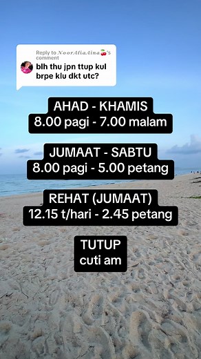 Waktu Operasi Pejabat JPN UTC Terengganu